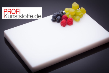 50 cm x 30 cm , weißes Kunststoffschneidbrett, aus Vollkunststoff, HACCP geeignet, Spülmaschinenfest, höchst messerschonend, Industriequalität, für alle Lebensmittel geeignet